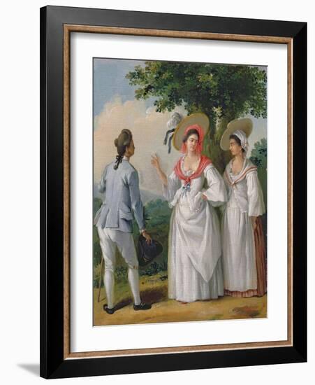 Free West Indian Creoles in Elegant Dress, c.1780-Agostino Brunias-Framed Giclee Print