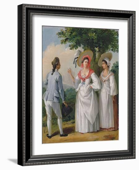 Free West Indian Creoles in Elegant Dress, c.1780-Agostino Brunias-Framed Giclee Print