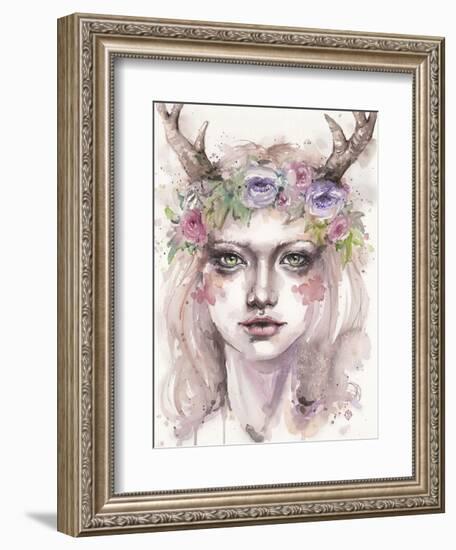 Free & Wild (Wood Nymph)-Sillier than Sally-Framed Art Print