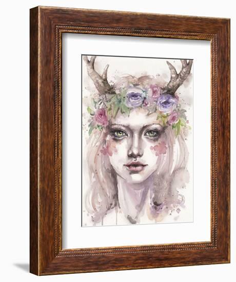 Free & Wild (Wood Nymph)-Sillier than Sally-Framed Art Print