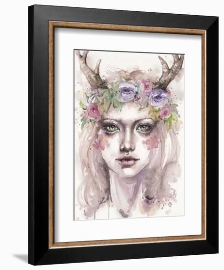 Free & Wild (Wood Nymph)-Sillier than Sally-Framed Art Print