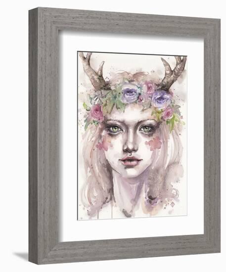 Free & Wild (Wood Nymph)-Sillier than Sally-Framed Art Print