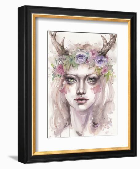 Free & Wild (Wood Nymph)-Sillier than Sally-Framed Art Print