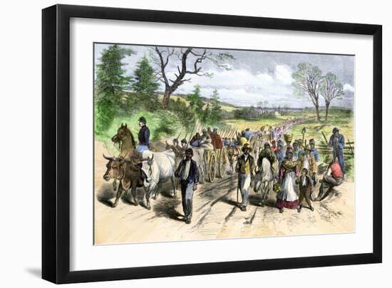 Freed Negroes Coming into the Union Lines at Newbern Nc, after the Emancipation Proclamation, 1863-null-Framed Giclee Print