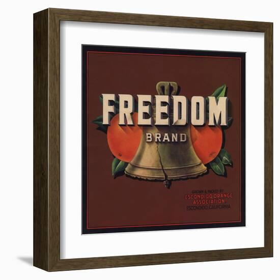 Freedom Brand - Escondido, California - Citrus Crate Label-Lantern Press-Framed Art Print