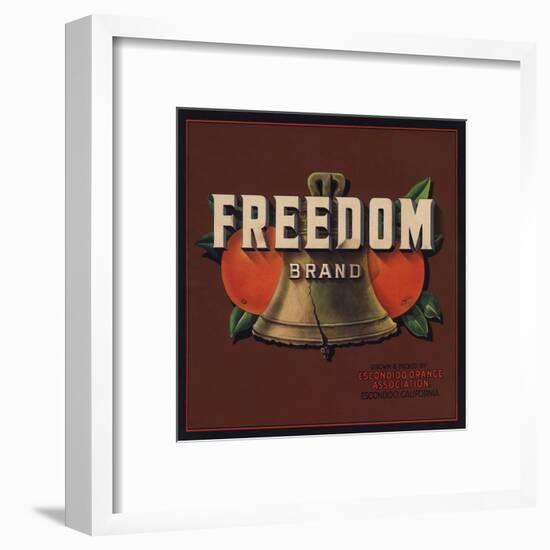 Freedom Brand - Escondido, California - Citrus Crate Label-Lantern Press-Framed Art Print
