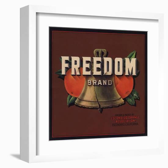 Freedom Brand - Escondido, California - Citrus Crate Label-Lantern Press-Framed Art Print