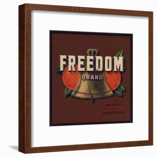 Freedom Brand - Escondido, California - Citrus Crate Label-Lantern Press-Framed Art Print