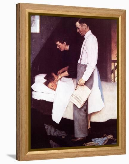 "Freedom From Fear", March 13,1943-Norman Rockwell-Framed Premier Image Canvas