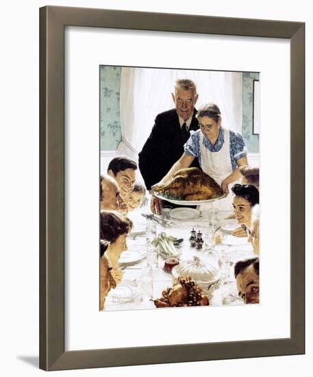 "Freedom From Want", March 6,1943-Norman Rockwell-Framed Giclee Print