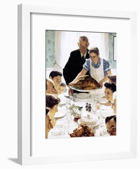 "Freedom From Want", March 6,1943-Norman Rockwell-Framed Giclee Print