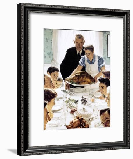 "Freedom From Want", March 6,1943-Norman Rockwell-Framed Giclee Print