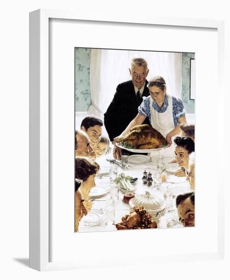 "Freedom From Want", March 6,1943-Norman Rockwell-Framed Giclee Print