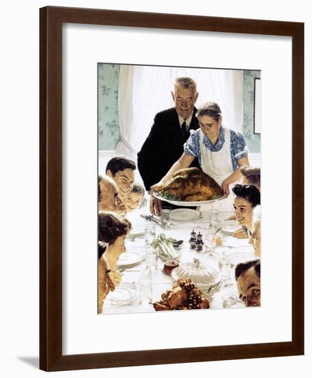 "Freedom From Want", March 6,1943-Norman Rockwell-Framed Giclee Print