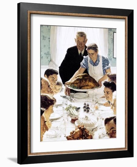 "Freedom From Want", March 6,1943-Norman Rockwell-Framed Giclee Print