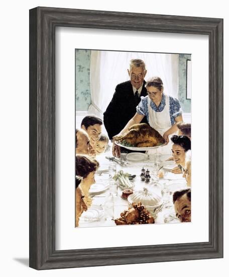 "Freedom From Want", March 6,1943-Norman Rockwell-Framed Giclee Print