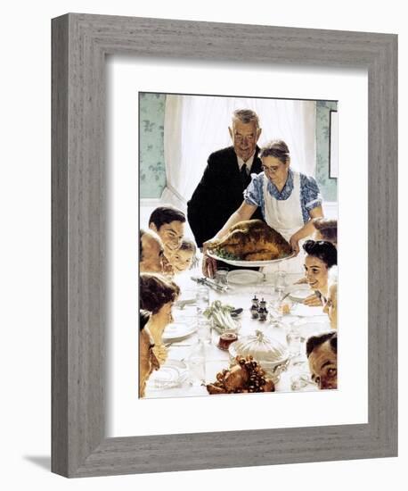 "Freedom From Want", March 6,1943-Norman Rockwell-Framed Giclee Print