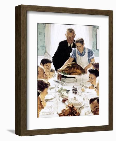 "Freedom From Want", March 6,1943-Norman Rockwell-Framed Giclee Print