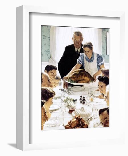 "Freedom From Want", March 6,1943-Norman Rockwell-Framed Giclee Print