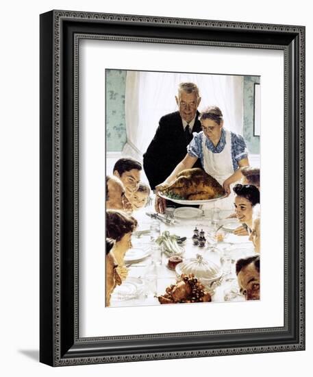 "Freedom From Want", March 6,1943-Norman Rockwell-Framed Giclee Print