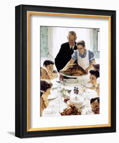 "Freedom From Want", March 6,1943-Norman Rockwell-Framed Giclee Print