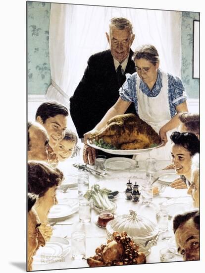 "Freedom From Want", March 6,1943-Norman Rockwell-Mounted Giclee Print