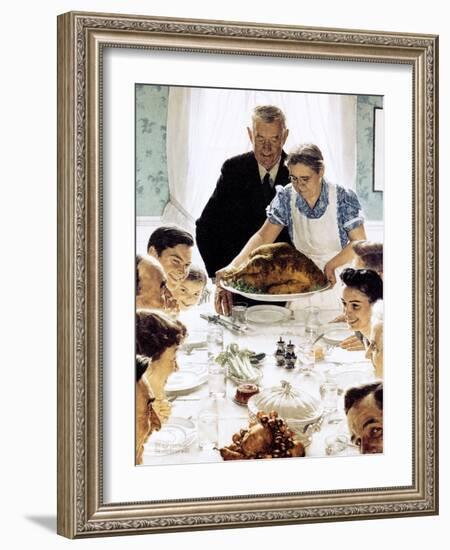 "Freedom From Want", March 6,1943-Norman Rockwell-Framed Premium Giclee Print