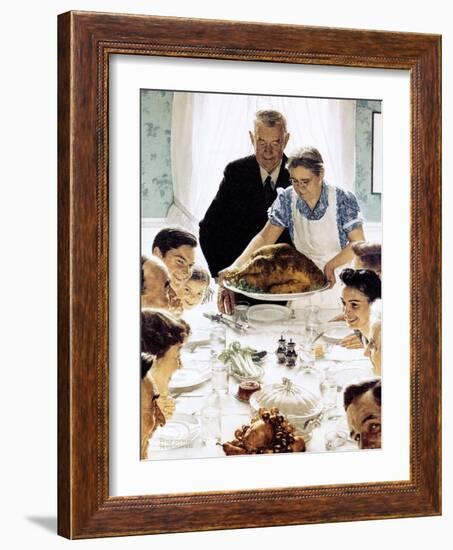 "Freedom From Want", March 6,1943-Norman Rockwell-Framed Premium Giclee Print