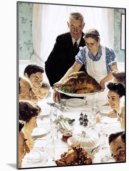 "Freedom From Want", March 6,1943-Norman Rockwell-Mounted Premium Giclee Print