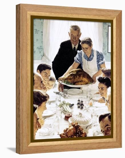 "Freedom From Want", March 6,1943-Norman Rockwell-Framed Premier Image Canvas