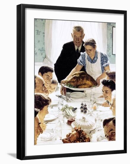 "Freedom From Want", March 6,1943-Norman Rockwell-Framed Giclee Print