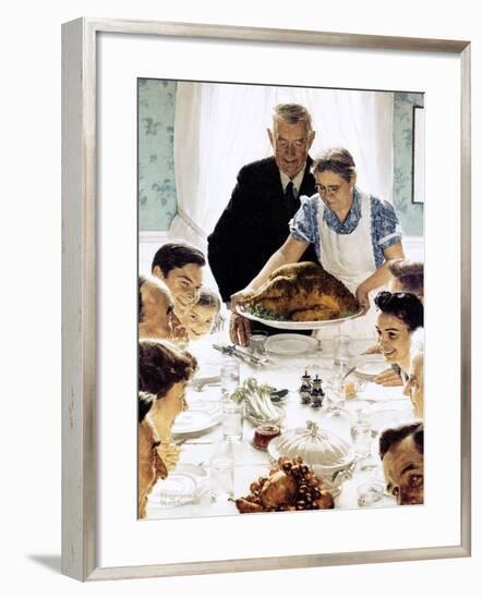 "Freedom From Want", March 6,1943-Norman Rockwell-Framed Premium Giclee Print