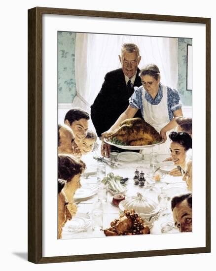 "Freedom From Want", March 6,1943-Norman Rockwell-Framed Premium Giclee Print