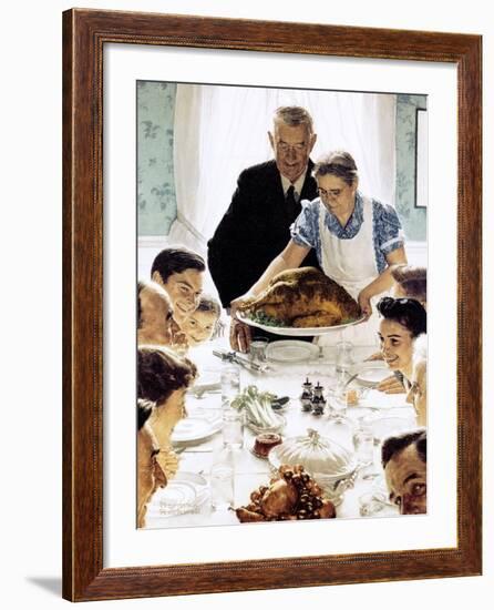 "Freedom From Want", March 6,1943-Norman Rockwell-Framed Premium Giclee Print