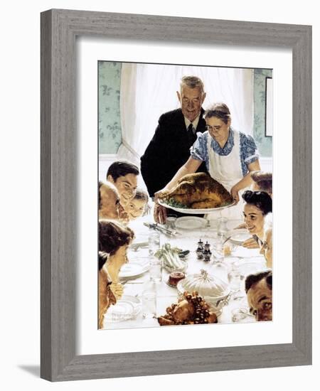 "Freedom From Want", March 6,1943-Norman Rockwell-Framed Giclee Print