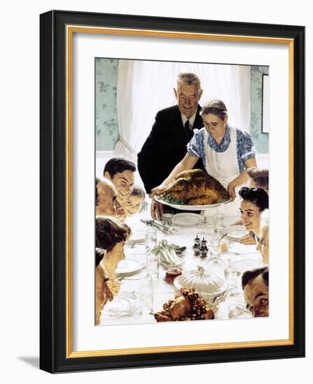 "Freedom From Want", March 6,1943-Norman Rockwell-Framed Giclee Print