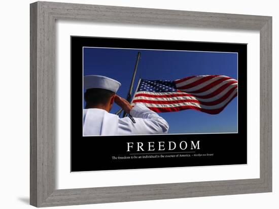 Freedom: Inspirational Quote and Motivational Poster-null-Framed Photographic Print