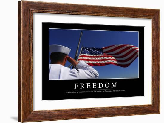 Freedom: Inspirational Quote and Motivational Poster-null-Framed Photographic Print