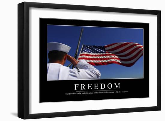 Freedom: Inspirational Quote and Motivational Poster-null-Framed Photographic Print