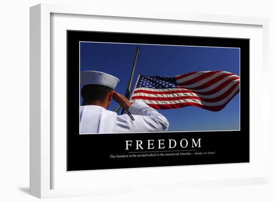 Freedom: Inspirational Quote and Motivational Poster-null-Framed Photographic Print