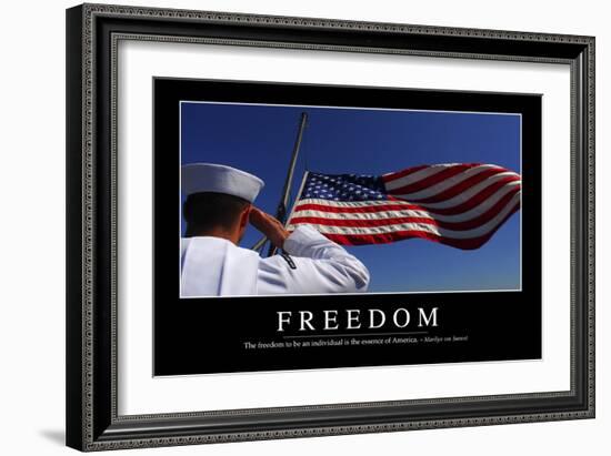 Freedom: Inspirational Quote and Motivational Poster-null-Framed Photographic Print