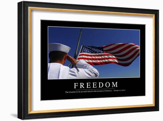 Freedom: Inspirational Quote and Motivational Poster-null-Framed Photographic Print