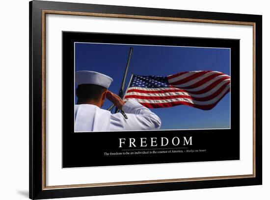 Freedom: Inspirational Quote and Motivational Poster-null-Framed Photographic Print