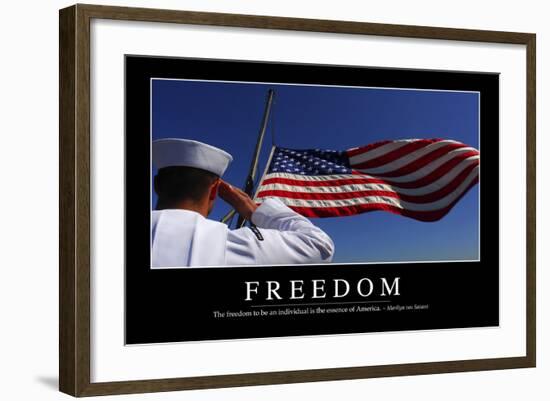 Freedom: Inspirational Quote and Motivational Poster-null-Framed Photographic Print