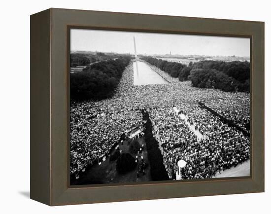 Freedom March During Civil Rights Rally, with View of Washington Memorial Monument in the Bkgrd-null-Framed Premier Image Canvas