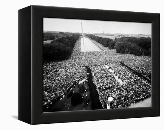 Freedom March During Civil Rights Rally, with View of Washington Memorial Monument in the Bkgrd-null-Framed Premier Image Canvas