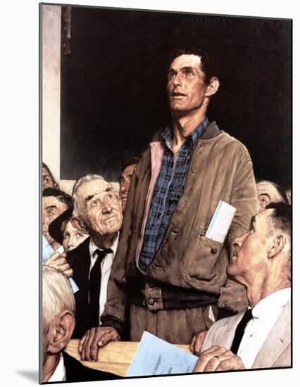 "Freedom Of Speech", February 21,1943-Norman Rockwell-Mounted Print