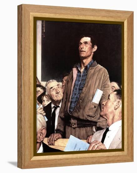 "Freedom Of Speech", February 21,1943-Norman Rockwell-Framed Premier Image Canvas