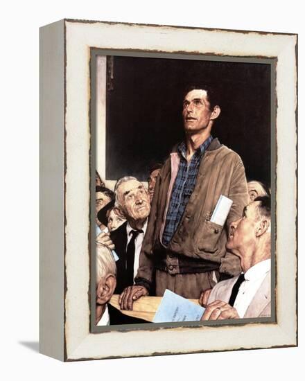 "Freedom Of Speech", February 21,1943-Norman Rockwell-Framed Premier Image Canvas