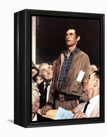 "Freedom Of Speech", February 21,1943-Norman Rockwell-Framed Premier Image Canvas
